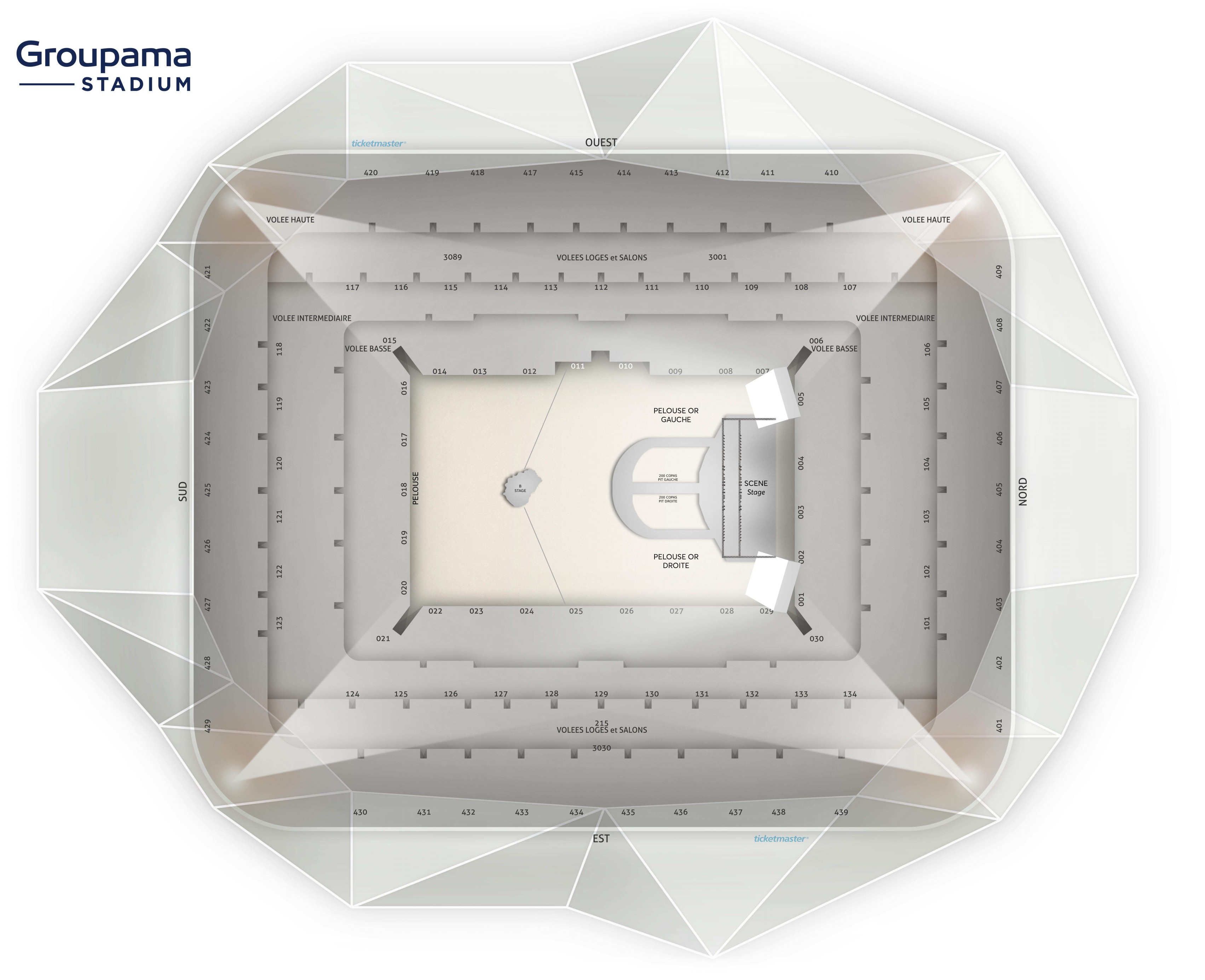 Plan de salle - GROUPAMA STADIUM