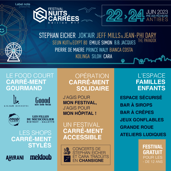 Les Nuits Carrees 2023 Pass 3 Soirs - Esplanade Pre Pecheurs Antibes from 22 to 24 Jun 2023