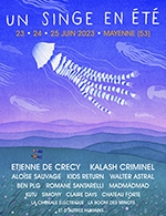 Book the best tickets for Festival Un Singe En Été #9 - 1 Jour - Parc Du Chateau De Mayenne - From June 23, 2023 to June 24, 2023